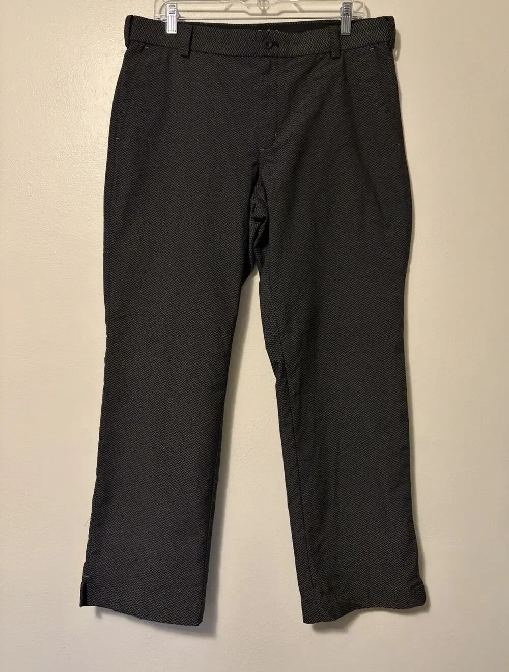 Nike Golf Mens Pants 34 x 30 Black Gray Chevron Geometric Tour Performance